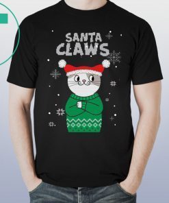 Santa Claws Cat Ugly Christmas T-Shirt