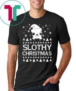 Slothy Christmas Ugly Tee Shirt