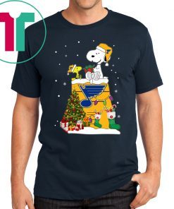 St Louis Blues Snoopy Woodstock Christmas Shirt