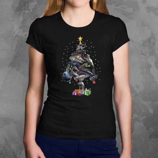 Star wars ships christmas tree shirt