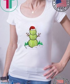 TENNIS SNOWMAN FUNNY SANTA HAT GIFT PARTY CHRISTMAS TSHIRT