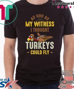 UrVog First Annual WKRP Turkey T-Shirt - Funny Turkey I Thought Turkeys Could Fly Shirt Thanksgiving Shirt