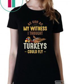 UrVog First Annual WKRP Turkey T-Shirt - Funny Turkey I Thought Turkeys Could Fly Shirt Thanksgiving Shirt