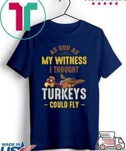 UrVog First Annual WKRP Turkey T-Shirt - Funny Turkey I Thought Turkeys Could Fly Shirt Thanksgiving Shirt