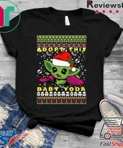 Adopt This Baby Yoda Santa Hat Ugly Christmas Shirt