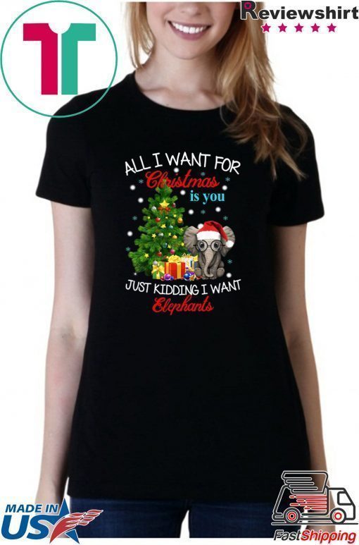 All I want for Christmas is you Just kidding I want Elephants T-Shirt