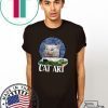 Angry women yelling at confused cat at dinner table meme T-Shirt