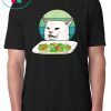 Angry women yelling at confused cat at dinner table meme Classic Shirt