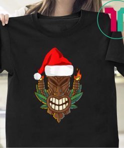 Awesome Tiki with Santa Hat Christmas Hawaii Shirt