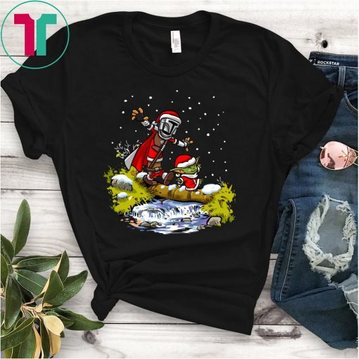 Baby Yoda Star Wars Walking Under The Snow Christmas Shirt