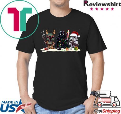 Boba fett darth vader and stormtroopers christmas shirt