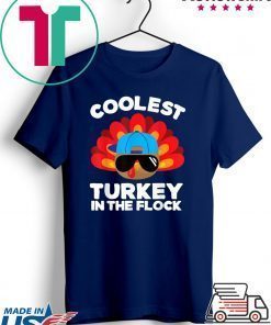 Boys Thanksgiving Shirt For Kids Toddlers Coolest Turkey T-Shirt