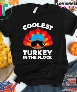 Boys Thanksgiving Shirt For Kids Toddlers Coolest Turkey T-Shirt