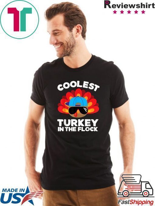 Boys Thanksgiving Shirt For Kids Toddlers Coolest Turkey T-Shirt