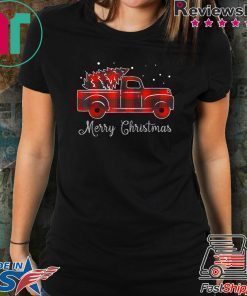Buffalo Plaid Christmas Tree Red Truck T Shirt T-Shirt