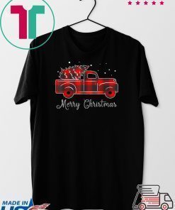 Buffalo Plaid Christmas Tree Red Truck T Shirt T-Shirt
