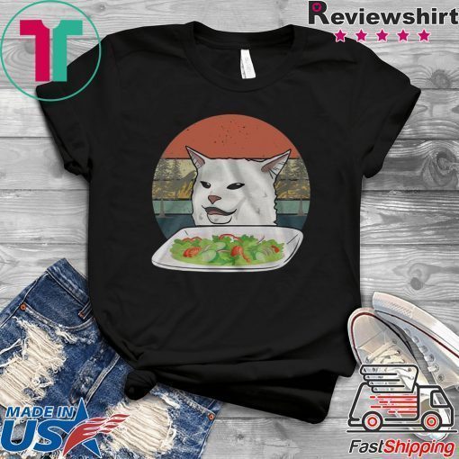 Cat At Dinner Vintage Shirt