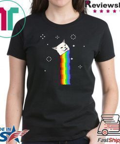 Cat Meme - Woman Yelling At Table Dinner Rainbow Gift T-Shirt