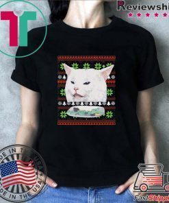 Cat Woman Yelling at cat Christmas T-Shirt