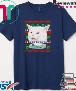 Cat Woman Yelling at cat Christmas T-Shirt