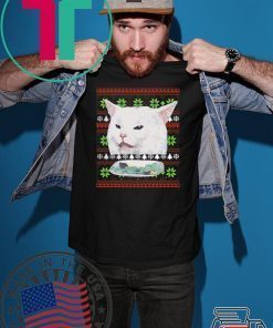 Cat Woman Yelling at cat Christmas T-Shirt