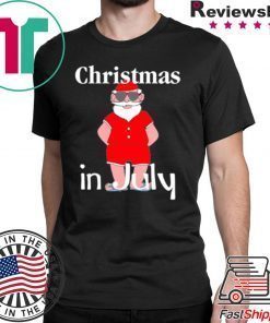 Christmas In July Funny Summer Santa Holiday shirt