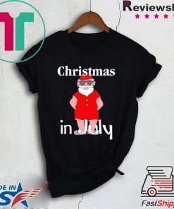 Christmas In July Funny Summer Santa Holiday shirt