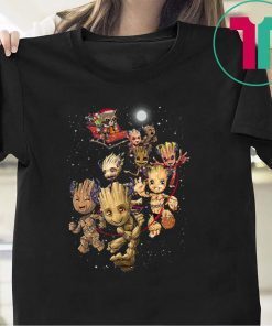 Christmas rocket santa and groot reindeer shirt