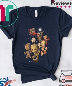 Christmas rocket santa and groot reindeer shirt