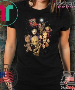 Christmas rocket santa and groot reindeer shirt