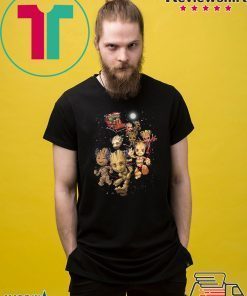Christmas rocket santa and groot reindeer shirt