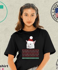 Christmas ugly sweater cheeky Table dinner cat dank meme T-Shirt