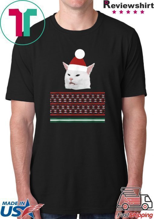 Christmas ugly sweater cheeky Table dinner cat dank meme T-Shirt