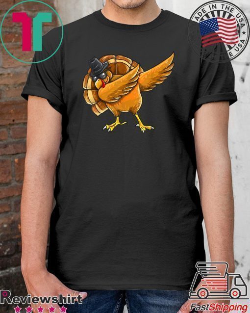 Dabbing Turkey Shirt Thanksgiving Boys Kids Men Turkey Day T-Shirt