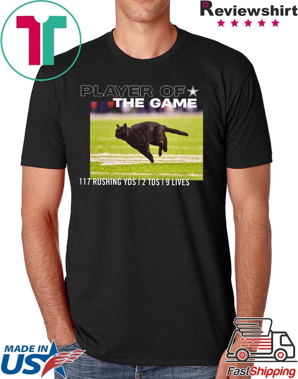 Dallas Cowboys Black Cat Play Of The Game 117 Rushing 2 Tds 9 Lives Shirt
