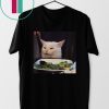 Dinner Table Cat Meme Funny Internet Yelling Confused Shirt