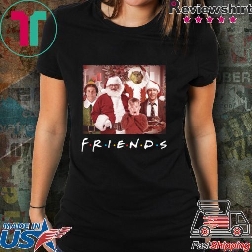 FRIENDS TV SHOW CHRISTMAS MOVIE CHARACTERS TEE SHIRT