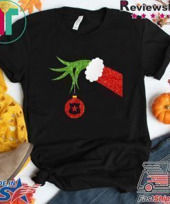 Funny Grinch Hand holding Police ornament Christmas T-Shirt