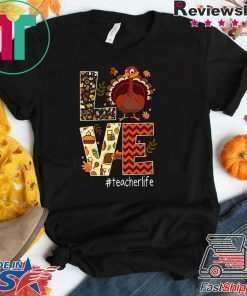Funny Love Teacher Life Turkey Thanksgiving #Teacherlife Premium Tee Shirt