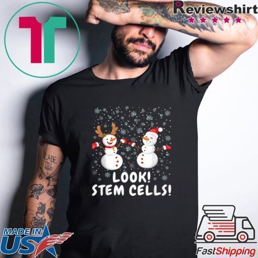 Funny Stem Cell Snowman Christmas Science Tee shirt