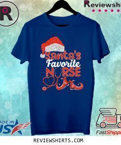 Glitter Santas Favorite Nurse Christmas Shirt