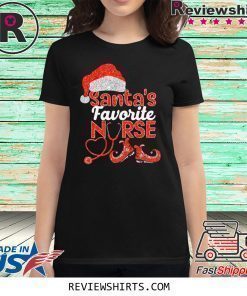 Glitter Santas Favorite Nurse Christmas Shirt