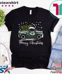 Green Bay Packers pickup truck Merry Christmas shirt