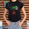 Grinch Hand Holding 10k Red Jingle Bell Shirt