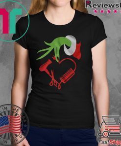 Grinch Hand Holding A Barber Items Christmas Style Shirt