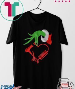 Grinch Hand Holding A Barber Items Christmas Style Shirt