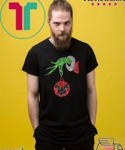 Grinch Hand Holding Disney Mickey Mouse Christmas T-Shirt