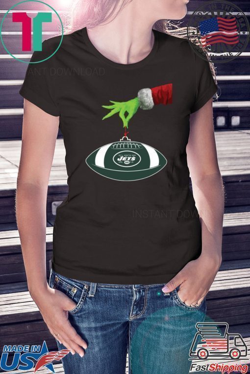 Grinch Hand Holding New York Jets Funny T Shirt