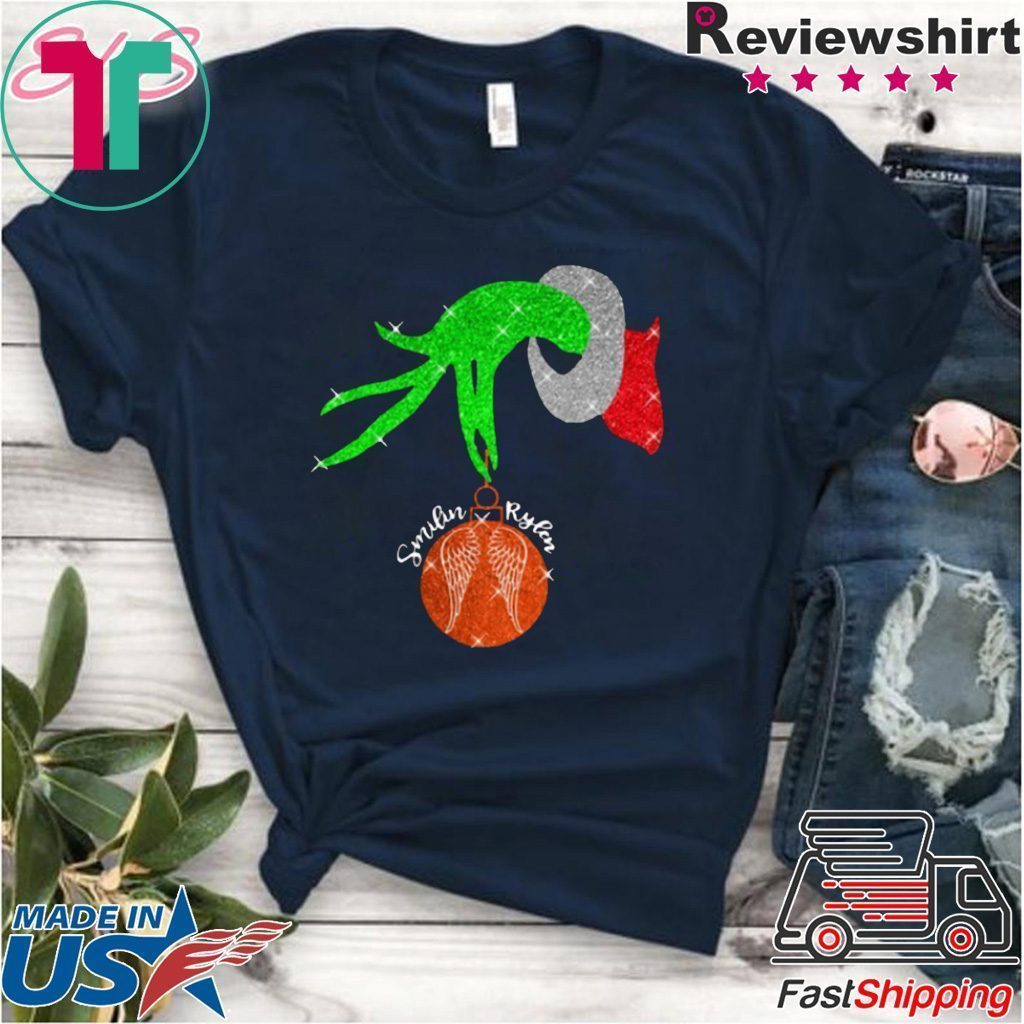 Grinch Hand Holding Ornament Smilin Rylean shirt
