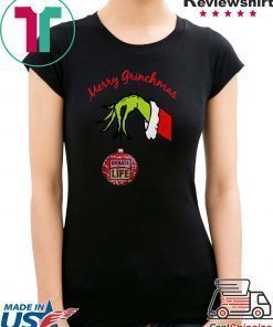 Grinch Hand holding Donate Life Merry Christmas T-Shirt